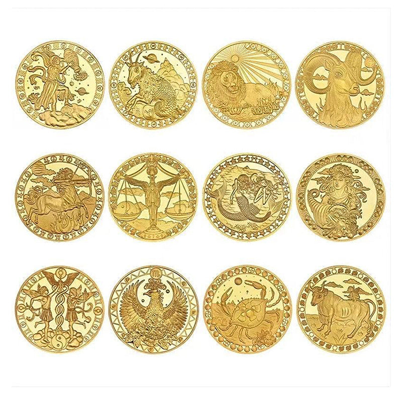 12 Constellation Commemorative Coins Set | Collector's Edition Astrology Gifts