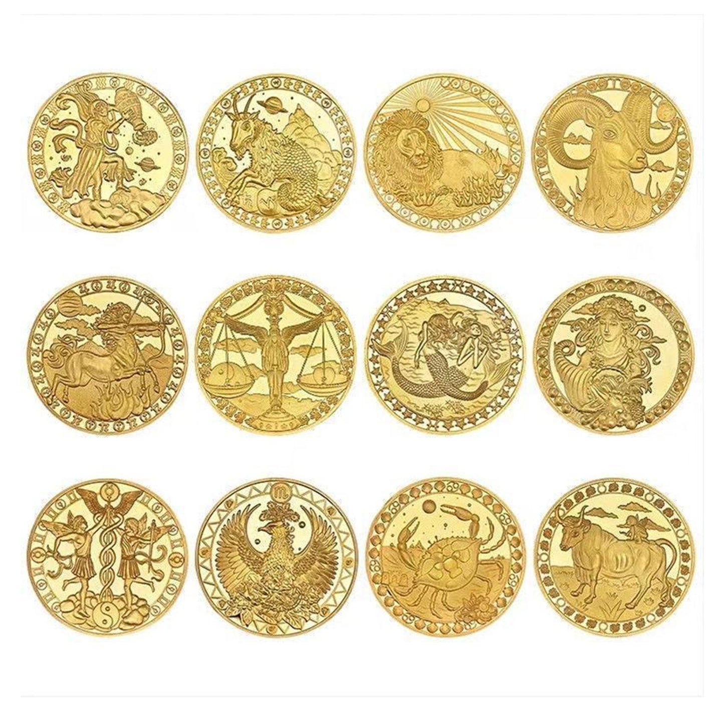 12 Constellation Commemorative Coins Set | Collector's Edition Astrology Gifts