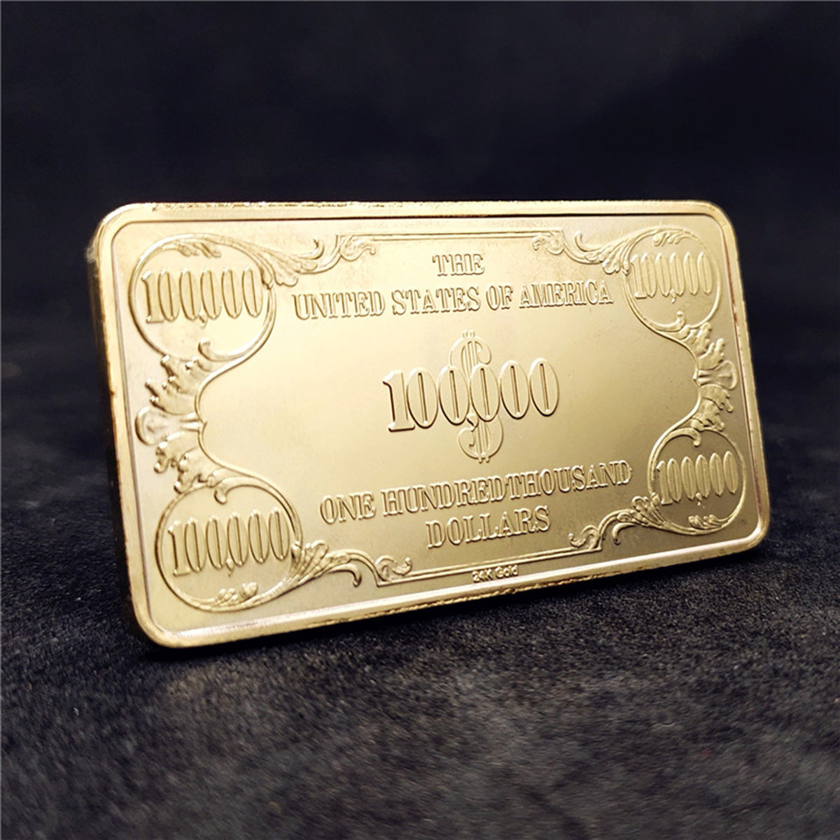 100,000-Dollar Gold-Plated Commemorative Coin – Intricate Portrait & US Bill Design, Collector’s Edition