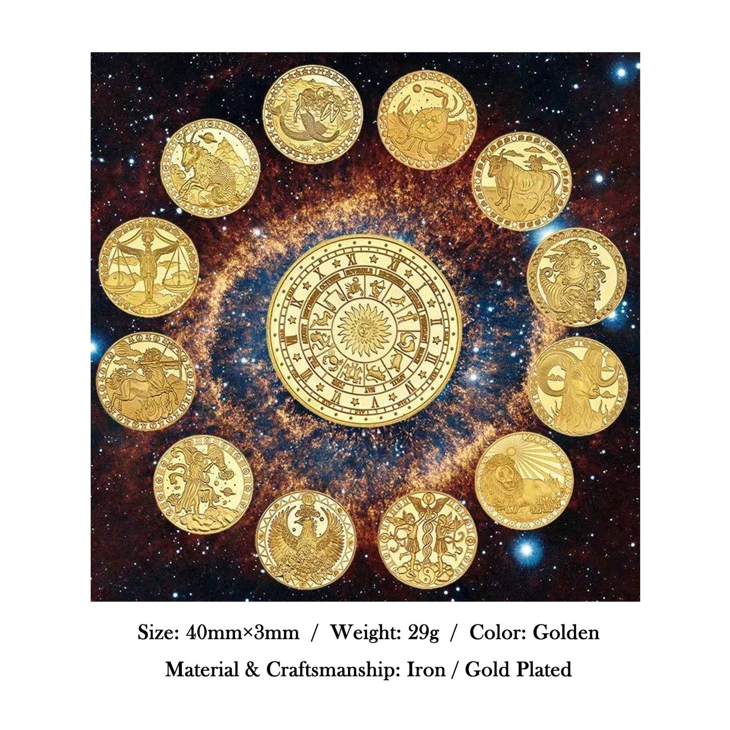 12 Constellation Commemorative Coins Set | Collector's Edition Astrology Gifts