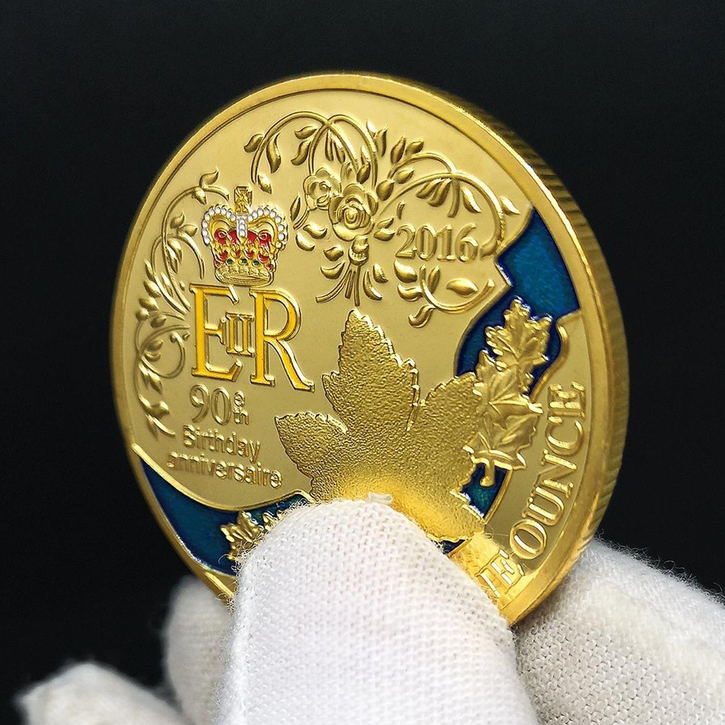 Canada 2016 Queen Elizabeth II 90th Birthday Gold-Plated Commemorative Coin