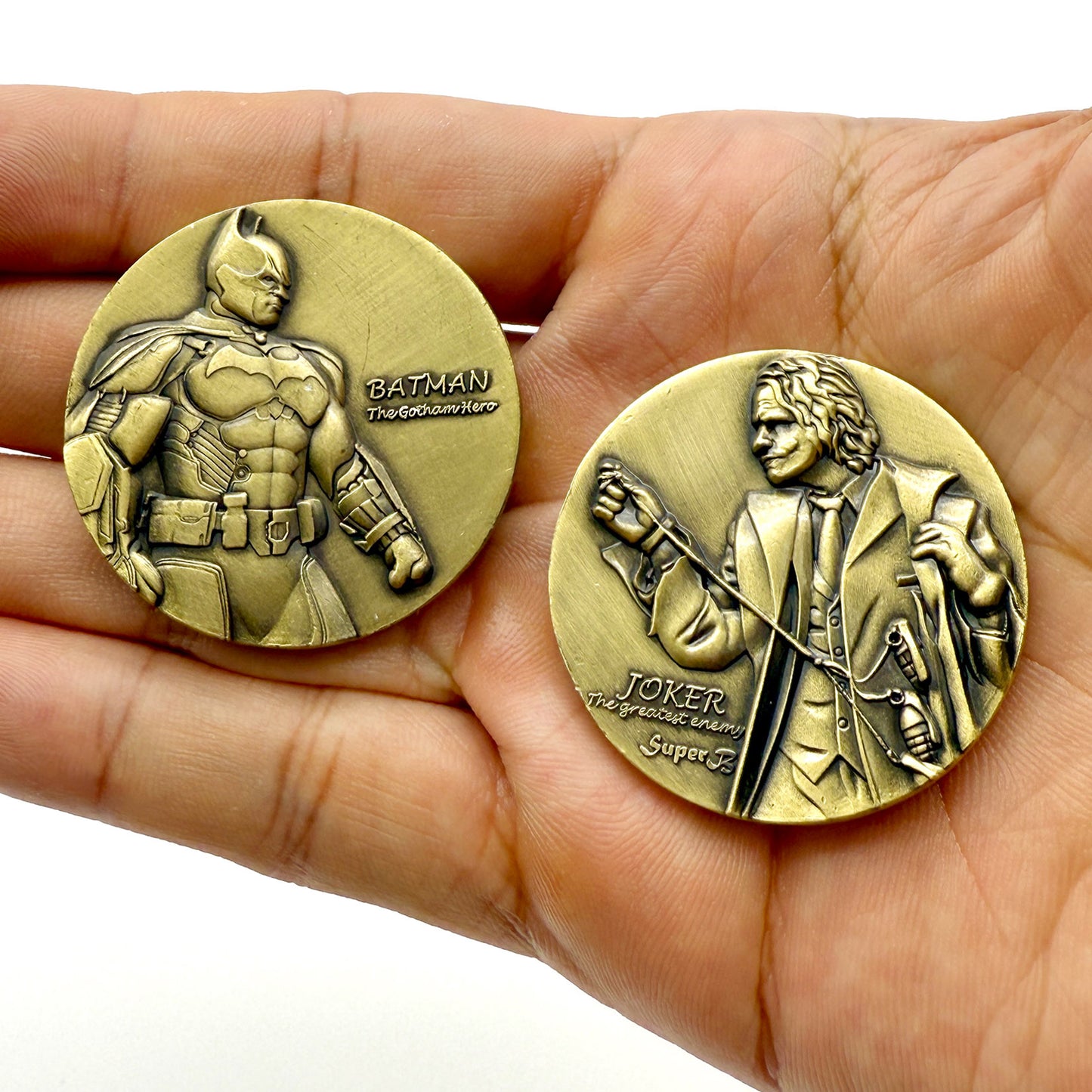 Batman & Joker Commemorative Coin - Bronze-Toned Superhero Collectible