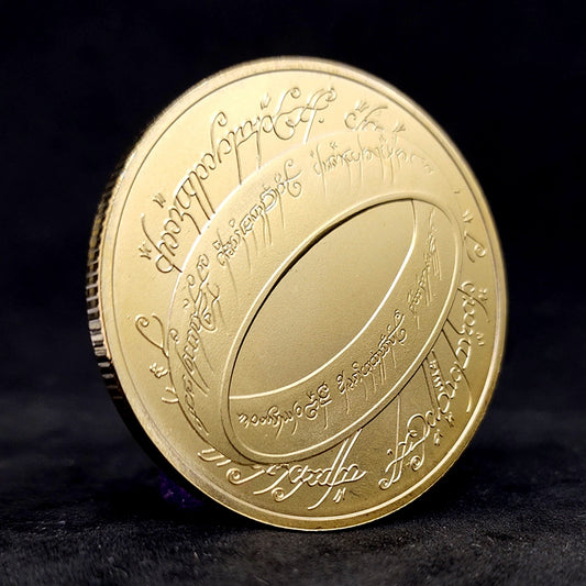 Lord of the Rings & Queen Elizabeth II Commemorative Coin – Gold-Toned Dual-Sided Collectible